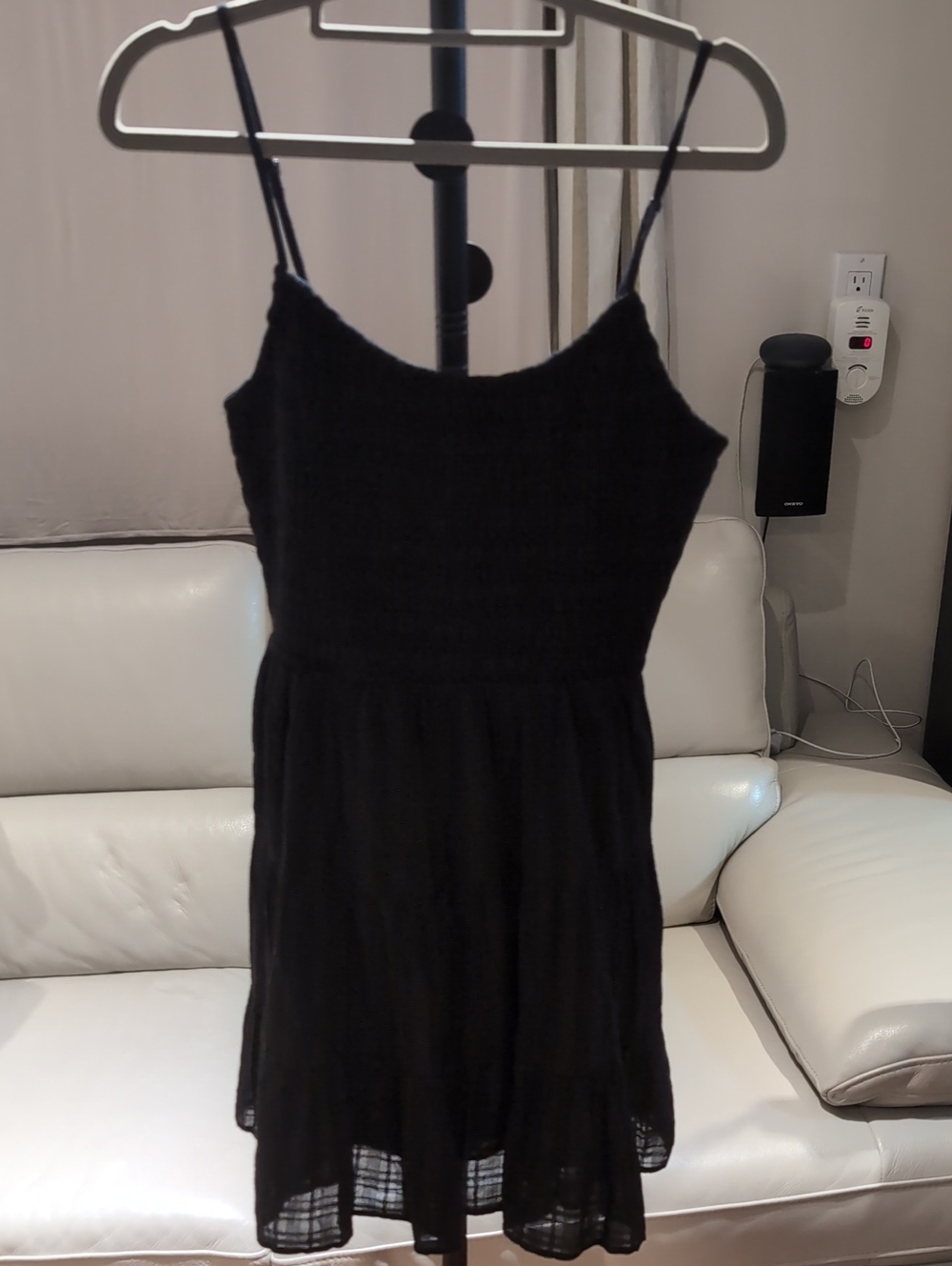 American Eagle Outfitters Black Smocked Mini Dress